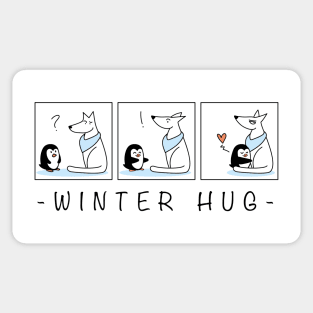 Winter hug - 3 square Sticker